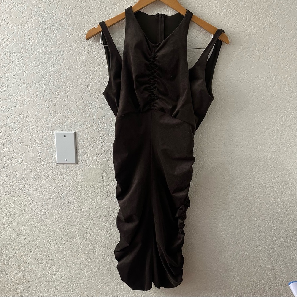 Pinko Vintage Scrunch Brown Dress